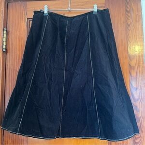 Corduroy Black Women's Skirt